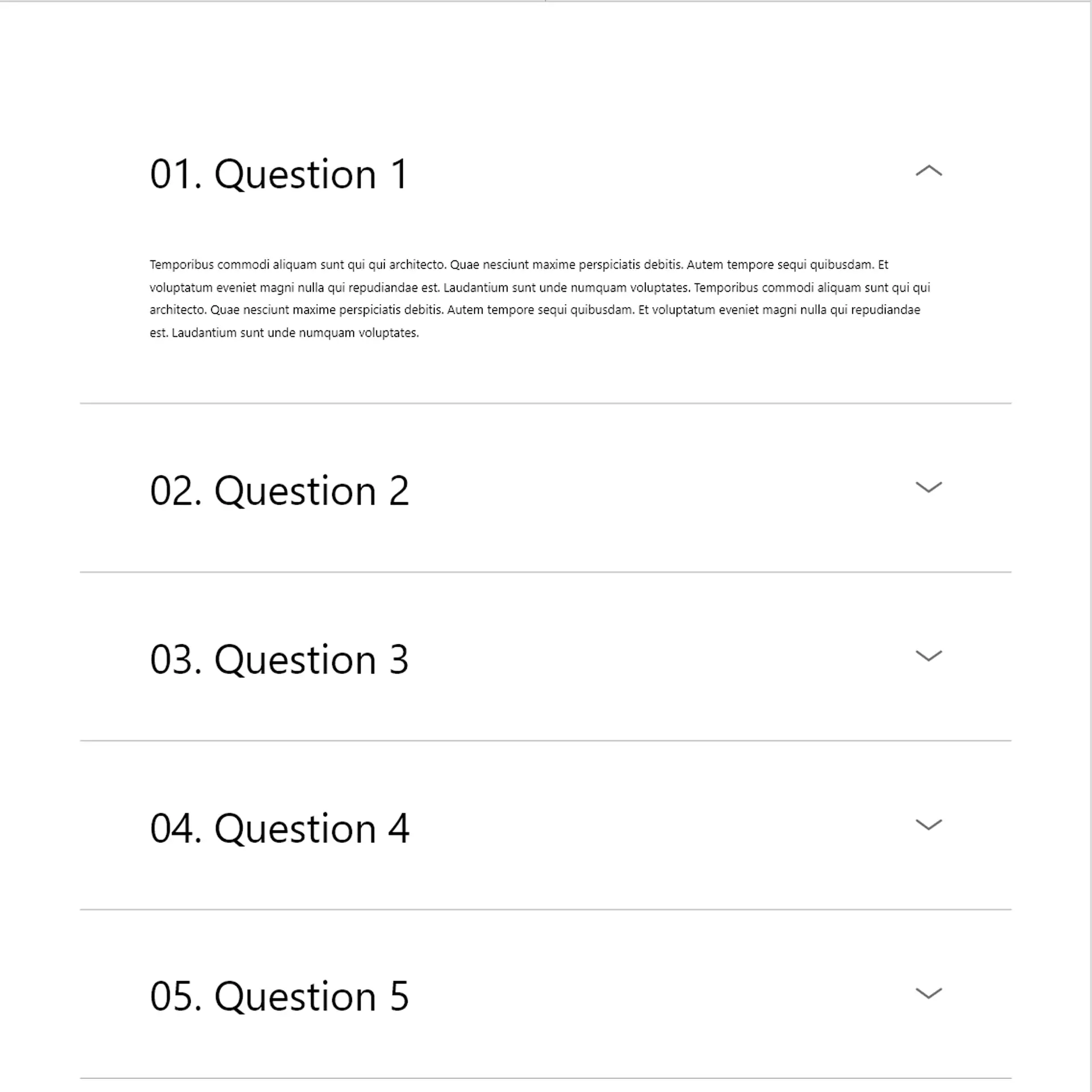 Artisan shop FAQs wireframe