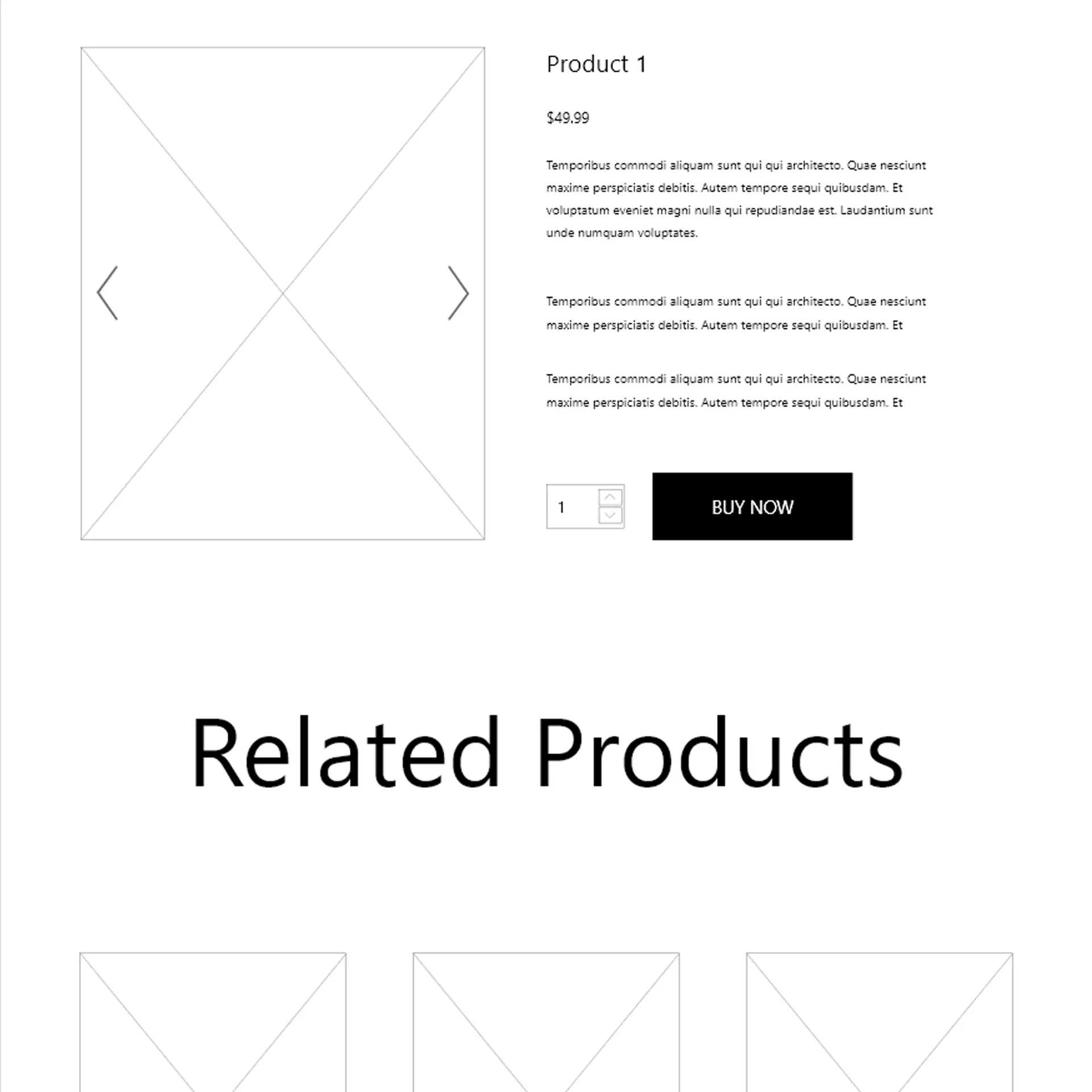 Artisan shop product wireframe