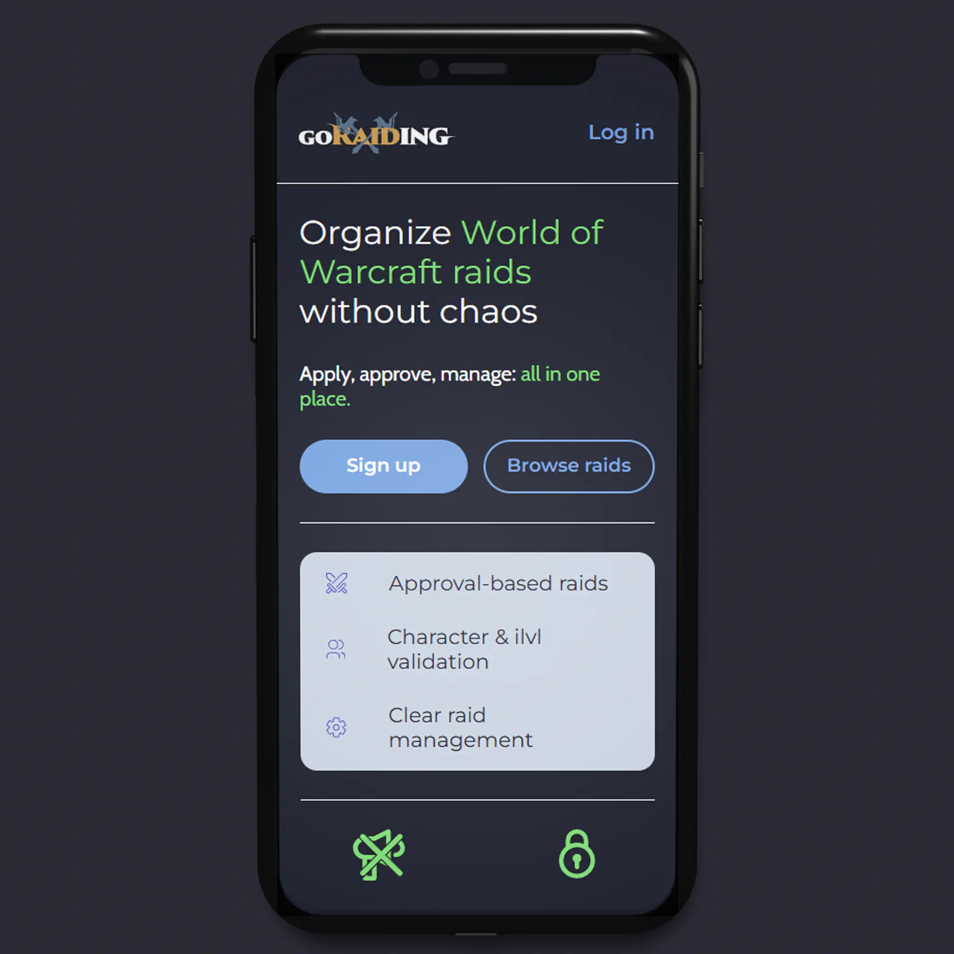GoRaiding landing page live