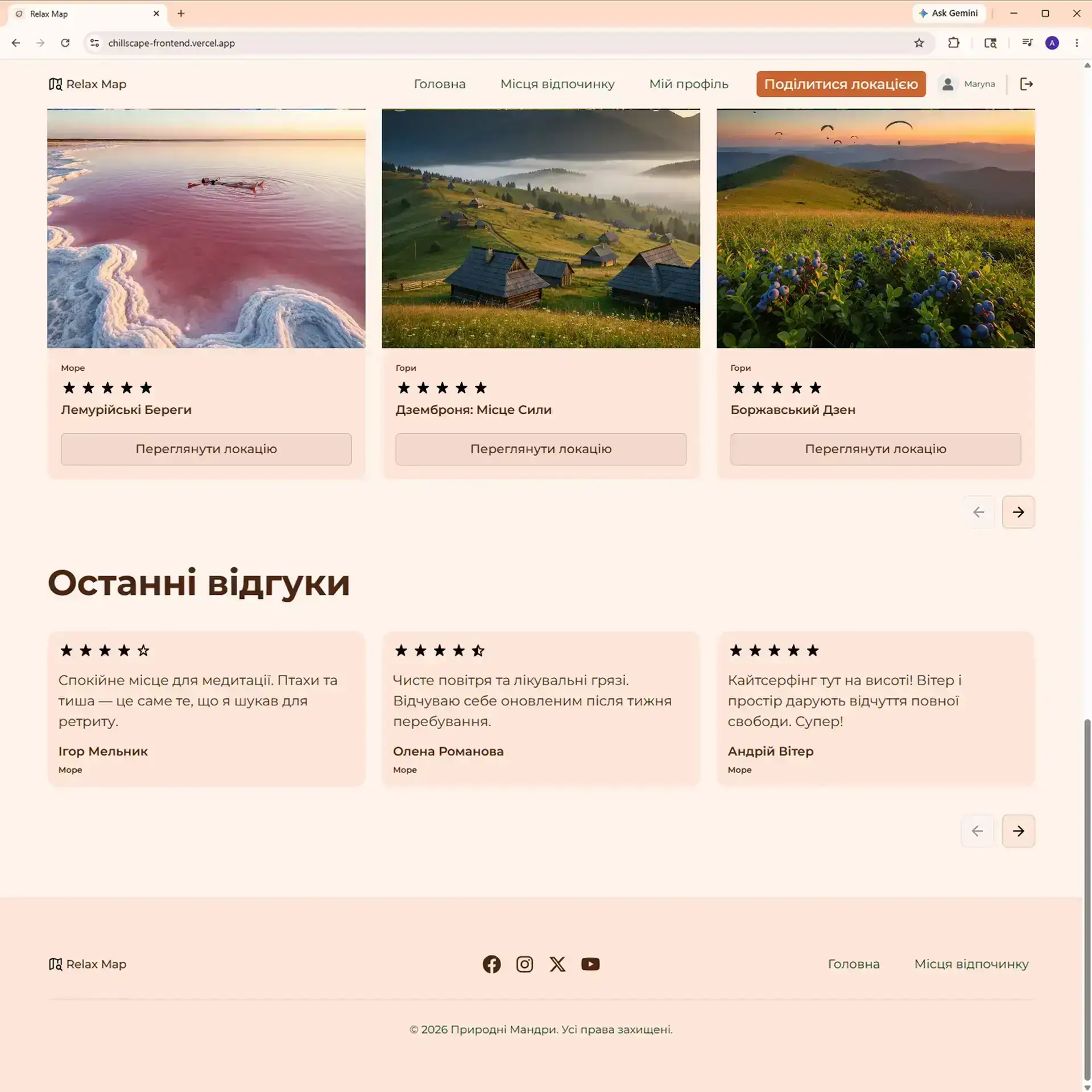 Relax Map project reviews